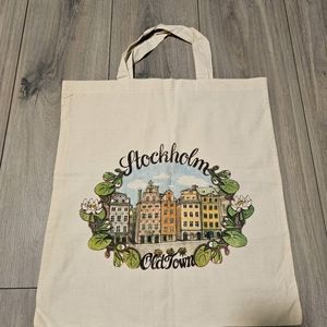 Stockholm Sweden vintage canvas tote bag